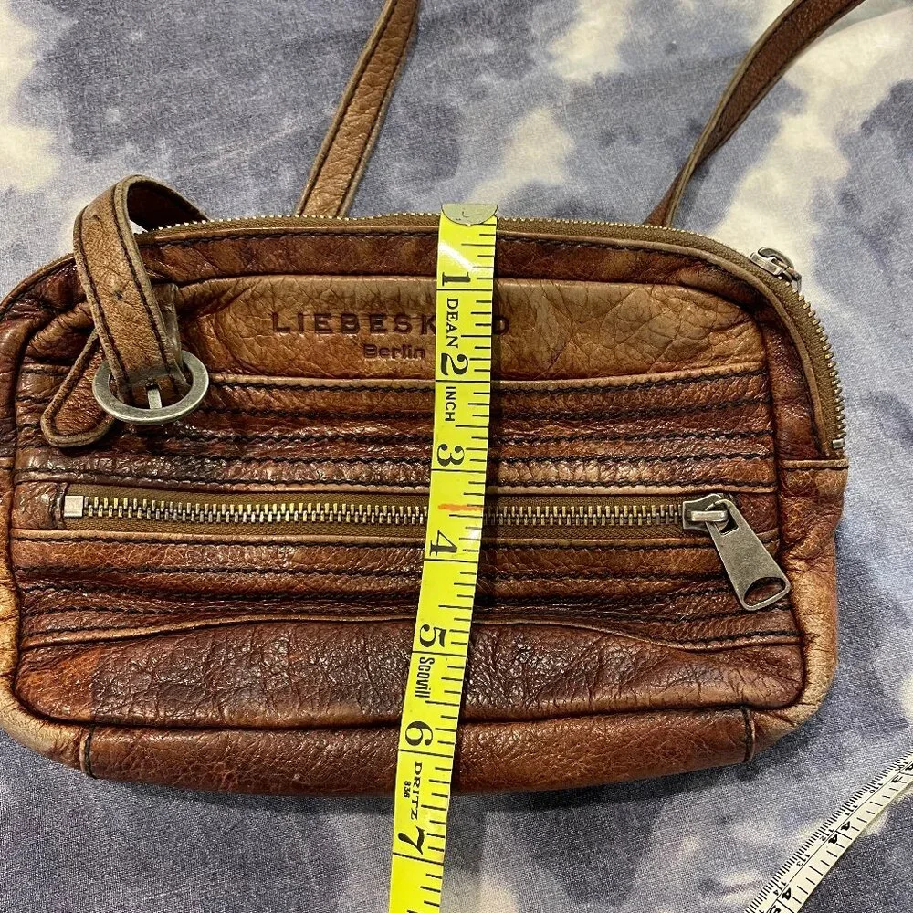 Liebeskind Berlin Genuine Leather Crossbody Purse - Brown Leather - Picture 2 of 8